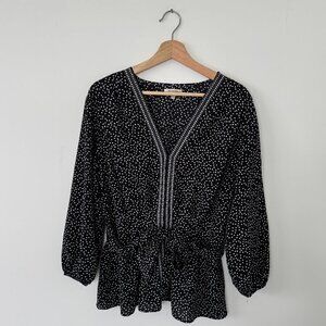 Max Studio Black and White Polka Dot Blouse